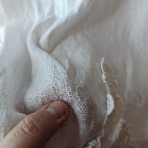 Bellambra Italian 100% Linen White Lace Detail Sleeveless Blouse Women Small - Picture 9 of 11